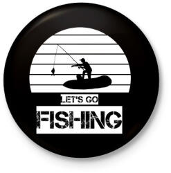 printfashion Let's go fishing - Kitűző, hűtőmágnes - Fekete (4712451)
