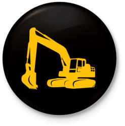 printfashion Excavator - Kitűző, hűtőmágnes - Fekete (4378176)