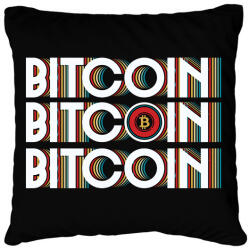 printfashion BITCOIN 4 EVER 54 - Párnahuzat, Díszpárnahuzat - Fekete (6119793)