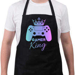 printfashion Gamer king - Kötény - Fekete (4936808)