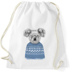 printfashion Winter koala - Sportzsák, Tornazsák - Fehér (464316)