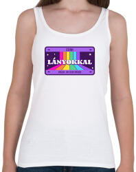 printfashion CSAK LÁNYOKKAL HÁLOK - Női atléta - Fehér (10211143)