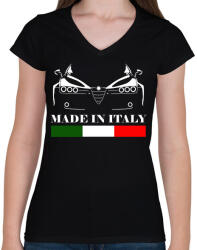 printfashion alfa romeo 159 - Női V-nyakú póló - Fekete (7171483)