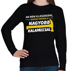 printfashion Nagyobb kalapáccsal - Női pulóver - Fekete (9900952)