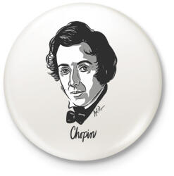 printfashion Chopin - Kitűző, hűtőmágnes - Fehér (13710011)
