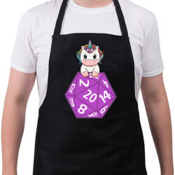 printfashion Unikornis D20 - Kötény - Fekete (4937400)