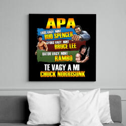 printfashion Apa a mi Chuck Norrisunk - Vászonkép - Fekete (6653368)