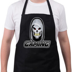 printfashion Gamer koponya - Kötény - Fekete (4929150)