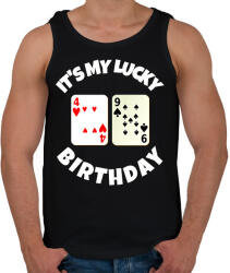printfashion 49 POKER SZÜLINAP - Férfi atléta - Fekete (9837717)