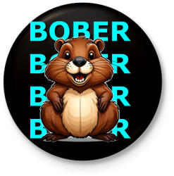 printfashion BOBER - Kitűző, hűtőmágnes - Fekete (15311106)