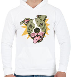 printfashion Pitbull - Férfi kapucnis pulóver - Fehér (10137167)