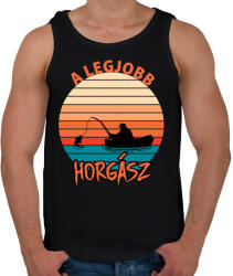printfashion Legjobb horgász - Férfi atléta - Fekete (4836504)