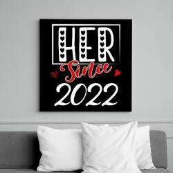 printfashion Her - dátummal - Vászonkép - Fekete (11730897)