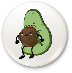 printfashion Hátizsákos avokádó - Kitűző, hűtőmágnes - Fehér (3925931)