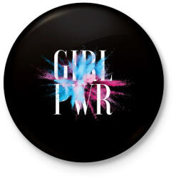 printfashion Girl Power - Kitűző, hűtőmágnes - Fekete (3096976)
