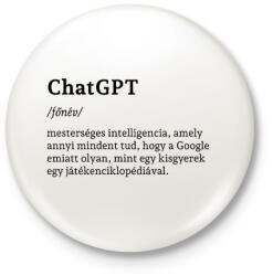 printfashion ChatGPT jelentése - Kitűző, hűtőmágnes - Fehér (14581473)