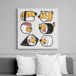 printfashion Kutya sushik - Vászonkép - Fehér (11845977)