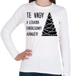 printfashion 02_legjobb kari-01-02 - Női hosszú ujjú póló - Fehér (5247828)