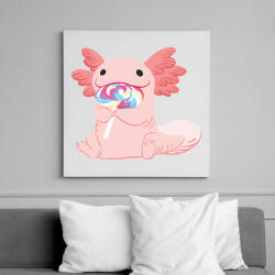 printfashion Cuki axolotl - Vászonkép - Fehér (16064125)
