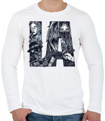 printfashion Los Angeles - Férfi hosszú ujjú póló - Fehér (4992468)