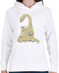 printfashion Gyúró dínó - Női kapucnis pulóver - Fehér (13392098)