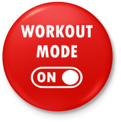 printfashion Workout mode: ON - Kitűző, hűtőmágnes - Piros (3628942)