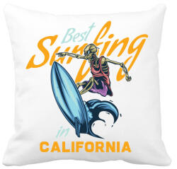 printfashion Szörf 01 - Best Surfing in California - Párnahuzat, Díszpárnahuzat - Fehér (4923752)