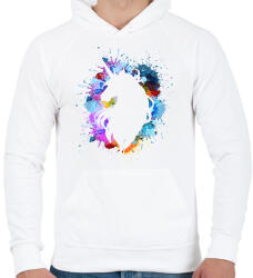 printfashion Unikornis - Férfi kapucnis pulóver - Fehér (1610490)