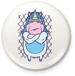 printfashion Mérges unikornis - Kitűző, hűtőmágnes - Fehér (11801915)