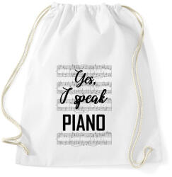 printfashion I speak piano - Sportzsák, Tornazsák - Fehér (7639769)