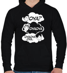 printfashion Oya? Oya Oya! - Férfi kapucnis pulóver - Fekete (5668784)