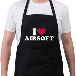 printfashion I love airsoft - Kötény - Fekete (4934325)