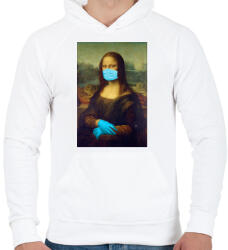 printfashion Covid Mona - Férfi kapucnis pulóver - Fehér (3232260)