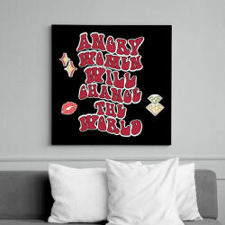 printfashion Angry women - Vászonkép - Fekete (8536794)