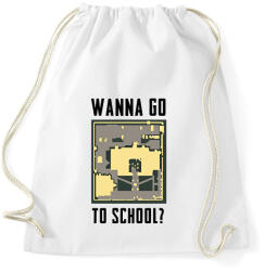 printfashion Wanna Go to School - PUBG - Sportzsák, Tornazsák - Fehér (1556017)