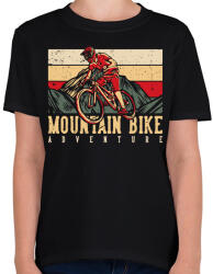 printfashion Mountain Bike kaland sötét alaphoz - Gyerek póló - Fekete (11511361)