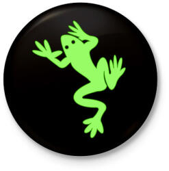 printfashion Béka - Kitűző, hűtőmágnes - Fekete (3098608)