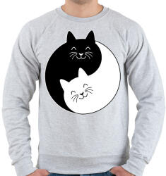 printfashion Yin-Yang macskák - Férfi pulóver - Sport szürke (14501282)