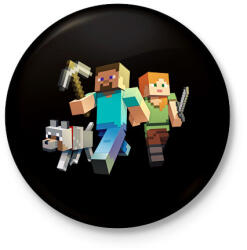 printfashion Minecraft - Kitűző, hűtőmágnes - Fekete (3092902)