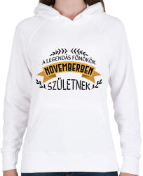 printfashion Legendás főnökök - Hónappal - Női kapucnis pulóver - Fehér (8694014)
