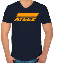printfashion Ateez - Férfi V-nyakú póló - Sötétkék (2328973)