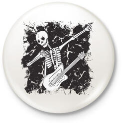printfashion Csontváz gitárral - Kitűző, hűtőmágnes - Fehér (5646754)