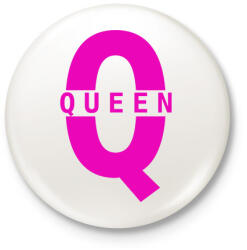 printfashion QUEEN - Kitűző, hűtőmágnes - Fehér (3080390)
