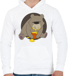 printfashion Mackó - Férfi kapucnis pulóver - Fehér (329548)