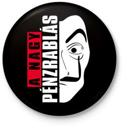 printfashion La Casa de Papel - A nagy pénzrablás - Money Heist - Kitűző, hűtőmágnes - Fekete (5794433)