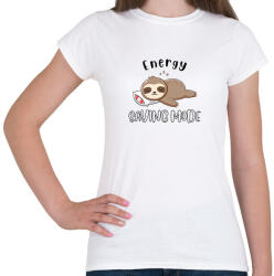 printfashion Lajhár Energy saving mode - Női póló - Fehér (14380322)