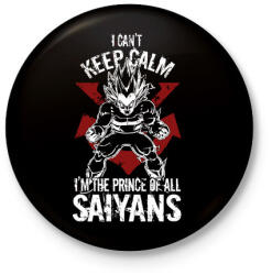 printfashion Prince of all saiyans - Kitűző, hűtőmágnes - Fekete (3093591)