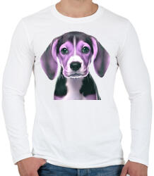 printfashion beagle - Férfi hosszú ujjú póló - Fehér (14042215)