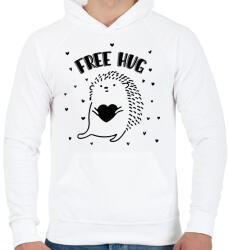 printfashion Ingyen ölelés - Süni - Férfi kapucnis pulóver - Fehér (12541180)