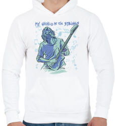 printfashion Gitáros élet - Férfi kapucnis pulóver - Fehér (12082932)